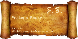 Prokopp Beatrix névjegykártya
